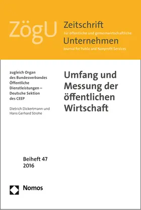 Dickertmann / Strohe |  Umfang und Messung der öffentlichen Wirtschaft | Buch |  Sack Fachmedien