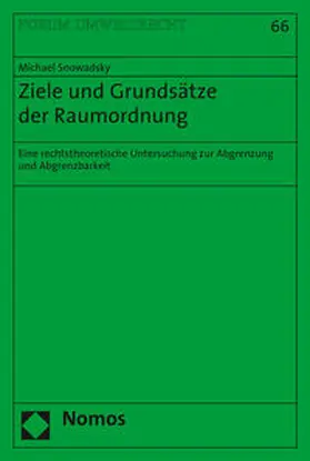 Snowadsky |  Ziele und Grundsätze der Raumordnung | Buch |  Sack Fachmedien