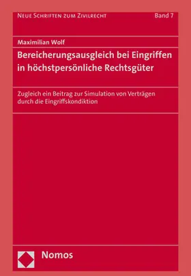 Wolf |  Bereicherungsausgleich bei Eingriffen in höchstpersönliche Rechtsgüter | Buch |  Sack Fachmedien