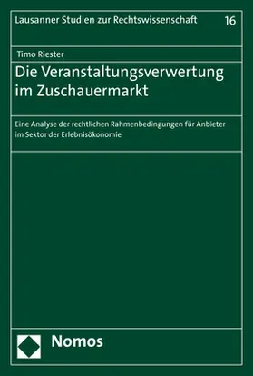 Riester |  Die Veranstaltungsverwertung im Zuschauermarkt | Buch |  Sack Fachmedien