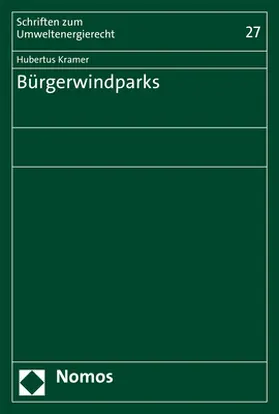 Kramer |  Bürgerwindparks | Buch |  Sack Fachmedien