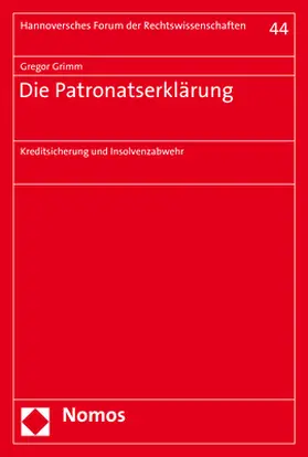 Grimm |  Die Patronatserklärung | Buch |  Sack Fachmedien