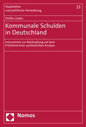 Zabler |  Kommunale Schulden in Deutschland | Buch |  Sack Fachmedien