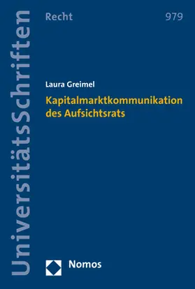 Greimel |  Kapitalmarktkommunikation des Aufsichtsrats | Buch |  Sack Fachmedien