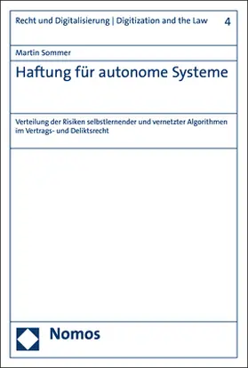 Sommer |  Haftung für autonome Systeme | Buch |  Sack Fachmedien