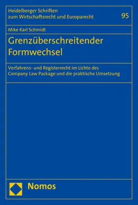 Schmidt |  Grenzüberschreitender Formwechsel | Buch |  Sack Fachmedien