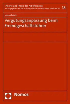Frank |  Vergütungsanpassung beim Fremdgeschäftsführer | Buch |  Sack Fachmedien