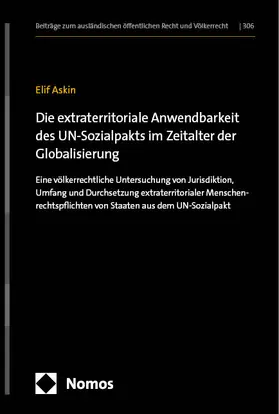 Askin |  Die extraterritoriale Anwendbarkeit des UN-Sozialpakts im Zeitalter der Globalisierung | Buch |  Sack Fachmedien