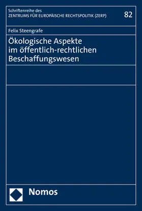 Steengrafe |  Ökologische Aspekte im öffentlich-rechtlichen Beschaffungswesen | Buch |  Sack Fachmedien