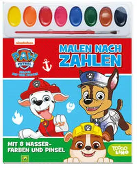 Schwager & Steinlein Verlag |  PAW Patrol Malen nach Zahlen - Mit 8 Wasserfarben und Pinsel | Buch |  Sack Fachmedien