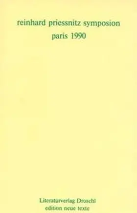 Ruprechter |  Reinhard Priessnitz Symposion Paris, 1990 | Buch |  Sack Fachmedien