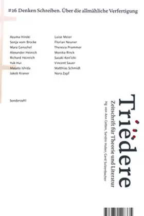 Sulzenbacher / Huber / Cotten |  Triëdere #26: Denken Schreiben. Über die allmähliche Verfertigung | Buch |  Sack Fachmedien