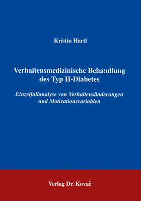 Härtl |  Verhaltensmedizinische Behandlung des Typ II-Diabetes | Buch |  Sack Fachmedien