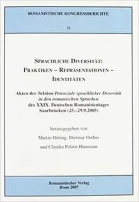 Döring / Osthus / Polzin-Haumann |  Sprachliche Diversität: Praktiken - Repräsentationen - Identitäten | Buch |  Sack Fachmedien