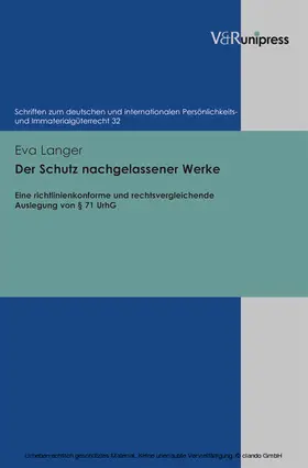Langer / Schack |  Der Schutz nachgelassener Werke | eBook | Sack Fachmedien