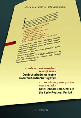 Frese / Kaminsky / Brand |  "... denen mitzuwirken versagt war." / "... to whom participation was denied." | Buch |  Sack Fachmedien