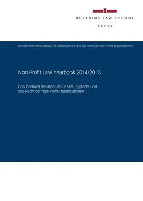 Adam / Weitemeyer / Sandberg |  Non Profit Law Yearbook 2014/2015 | Buch |  Sack Fachmedien