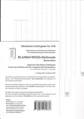 Dürckheim |  DürckheimRegister® BLANKO: WEISS-GROSS Beschreibbar | Buch |  Sack Fachmedien