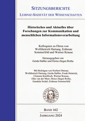 Haßler / Rothe |  Historisches und Aktuelles über Forschungen zur Kommunikation und menschlichen Informationsverarbeitung | Buch |  Sack Fachmedien