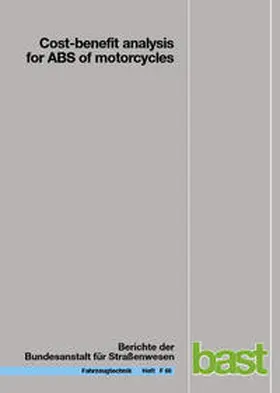 Baum / Westerkamp / Geissler |  Cost-benefit analysis for ABS of motorcycles | Buch |  Sack Fachmedien