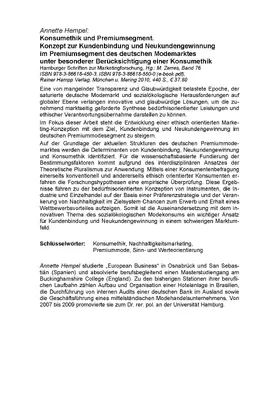Hempel |  Konsumethik und Premiumsegment | eBook | Sack Fachmedien