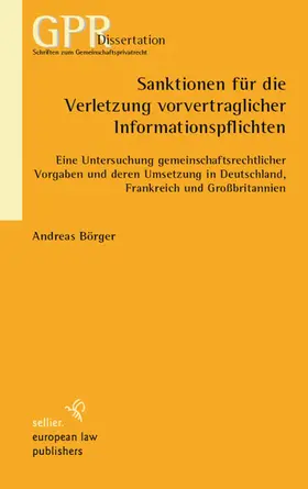 Börger |  Sanktionen für die Verletzung vorvertraglicher Informationspflichten | eBook | Sack Fachmedien