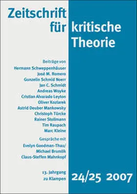 Bock / Kramer / Schweppenhäuser |  Zeitschrift für kritische Theorie / Zeitschrift für kritische Theorie, Heft 24/25 | Buch |  Sack Fachmedien