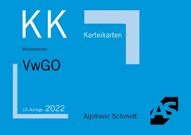Wüstenbecker |  Karteikarten VwGO | Buch |  Sack Fachmedien