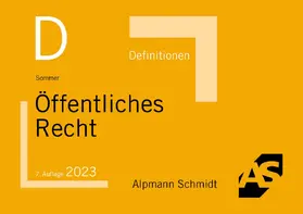 Sommer |  Definitionen Öffentliches Recht | Buch |  Sack Fachmedien