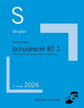 Langkamp / Lüdde | Skript Schuldrecht BT 2 | Buch | 978-3-86752-975-4 | www2.sack.de