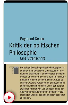 Geuss |  Kritik der politischen Philosophie | eBook | Sack Fachmedien