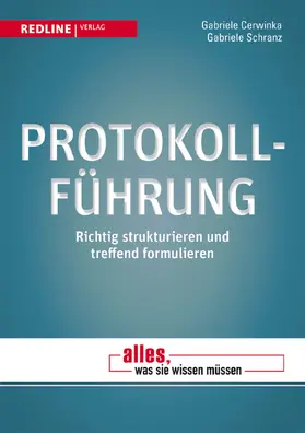 Cerwinka / Schranz |  Protokollführung | Buch |  Sack Fachmedien