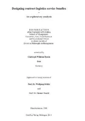 Tyssen |  Designing contract logistics service bundles | Buch |  Sack Fachmedien