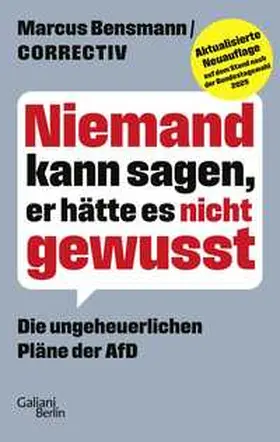 Bensmann / CORRECTIV |  Niemand kann sagen, er hätte es nicht gewusst | Buch |  Sack Fachmedien