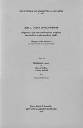 Dmitriev / Séguenny |  Bibliotheca Dissidentium XIX & XX | Buch |  Sack Fachmedien