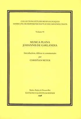 Meyer |  Musica plana Johannis de Garlandia | Buch |  Sack Fachmedien