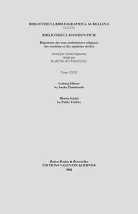 Dornbusch / Toribio |  Bibliotheca Dissidentium XXXI | Buch |  Sack Fachmedien
