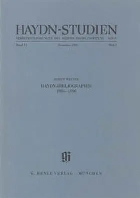 Walter |  Haydn-Studien VI,3. Veröffentlichungen des Joseph Haydn-Instituts, Köln | Buch |  Sack Fachmedien