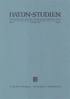 Stern / Feder |  Haydn Studien. Veröffentlichungen des Joseph Haydn-Instituts Köln. Band I, Heft 3, Oktober 1666 | Buch |  Sack Fachmedien