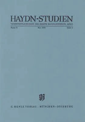 Nowak / Becker-Glauch |  Haydn-Studien. Veröffentlichungen des Joseph Haydn-Instituts Köln. Band II, Heft 3, Mai 1970 | Buch |  Sack Fachmedien