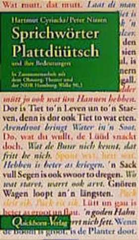 Cyriacks / Nissen |  Sprichwörter Plattdüütsch und ihre Bedeutungen | Buch |  Sack Fachmedien