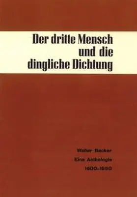 Becker |  Der dritte Mensch und die dingliche Dichtung | Buch |  Sack Fachmedien