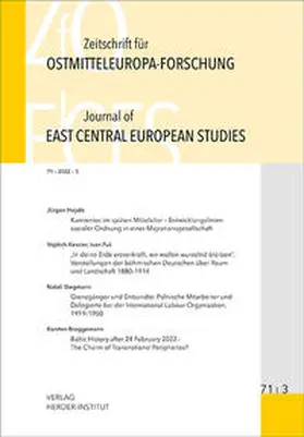 Berend / Bömelburg / Brüggemann |  Zeitschrift für Ostmitteleuropa-Forschung (ZfO) 71/3 / Journal of East Central European Studies (JECES) | Buch |  Sack Fachmedien