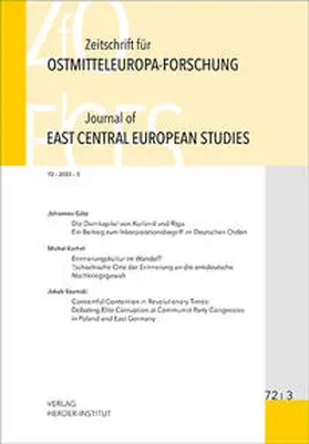 Berend / Bömelburg / Brüggemann |  Zeitschrift für Ostmitteleuropa-Forschung (ZfO) 72/3 / Journal of East Central European Studies (JECES) 72/3 | Buch |  Sack Fachmedien