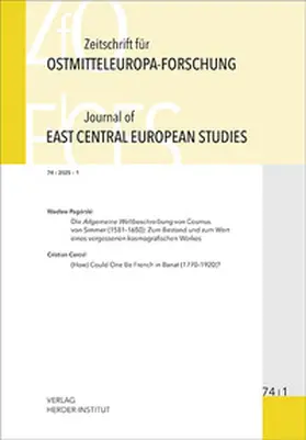 Berend / Bömelburg / Brüggemann |  Zeitschrift für Ostmitteleuropa-Forschung (ZfO) 74/1 / Journal of East Central European Studies (JECES) 74/1 | Buch |  Sack Fachmedien