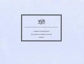 Beethoven |  Drei Lieder nach Gedichten von Goethe | Buch |  Sack Fachmedien