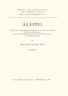 Gaube / Wirth |  Aleppo | Buch |  Sack Fachmedien