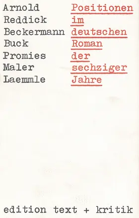Arnold / Buck |  Positionen im deutschen Roman der sechziger Jahre | Buch |  Sack Fachmedien