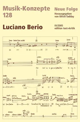 Tadday |  Luciano Berio | Buch |  Sack Fachmedien