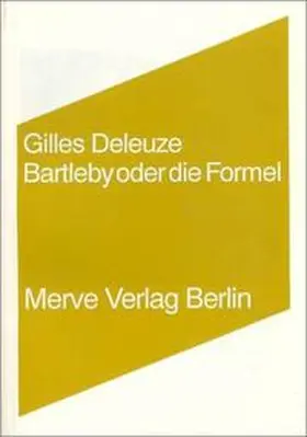 Deleuze |  Bartleby oder die Formel | Buch |  Sack Fachmedien